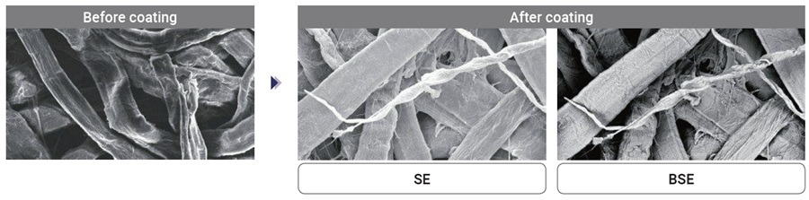 Enhancement of SEM image of non-conductive sample after sputter coating with SPT-20